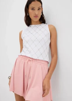 bonprix Bekleidung·Outdoorbekleidung|Bekleidung·Kleider|Schlupf-Shorts im Tennis-Look bonbonrosa