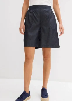 bonprix Bekleidung·Outdoorbekleidung|Bekleidung·Kleider|Schlupf-Shorts mit kühlendem Leinenanteil dunkelblau denim