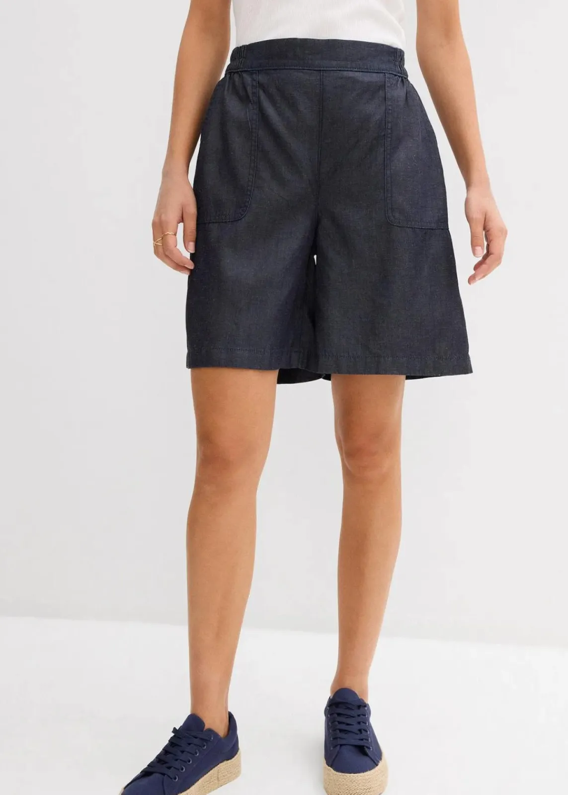 bonprix Bekleidung·Outdoorbekleidung|Bekleidung·Kleider|Schlupf-Shorts mit kühlendem Leinenanteil dunkelblau denim