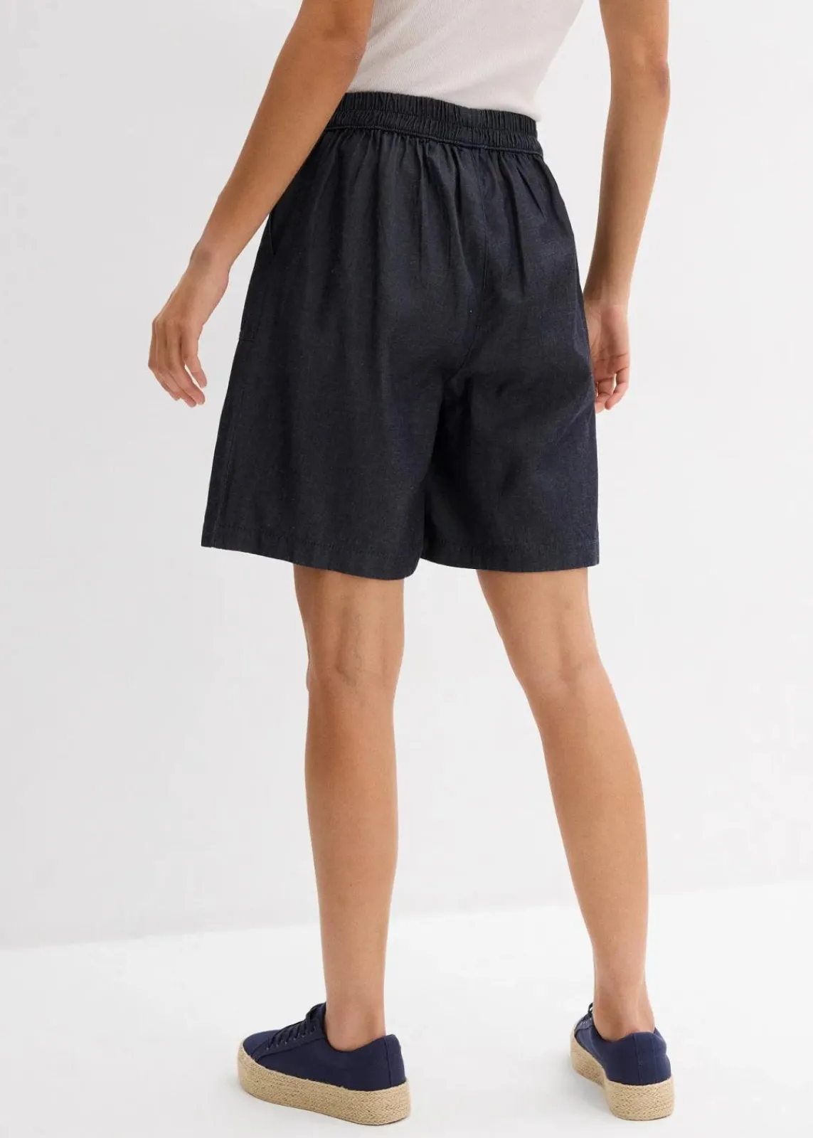 bonprix Bekleidung·Outdoorbekleidung|Bekleidung·Kleider|Schlupf-Shorts mit kühlendem Leinenanteil dunkelblau denim