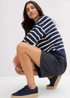 bonprix Bekleidung·Outdoorbekleidung|Bekleidung·Kleider|Schlupf-Shorts mit kühlendem Leinenanteil dunkelblau denim