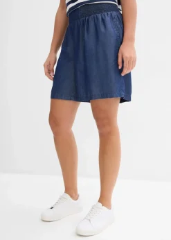 bonprix Bekleidung·Outdoorbekleidung|Bekleidung·Kleider|Schlupf-Shorts mit Smockbund dunkelblau denim