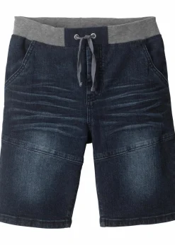 bonprix Jungen 9-16 Jahre·Jeans|Jungen 9-16 Jahre·Shorts|Schlupf-Stretch-Jeans-Bermuda, Regular Fit dunkelblau denim