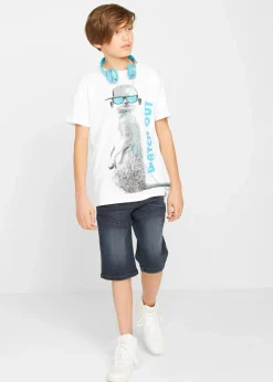 bonprix Jungen 9-16 Jahre·Jeans|Jungen 9-16 Jahre·Shorts|Schlupf-Stretch-Jeans-Bermuda, Regular Fit dunkelblau denim