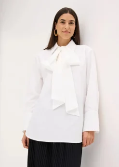 bonprix Bekleidung·Jacken & Mäntel|Blusen & Tuniken|Schluppenbluse aus reiner Baumwolle weiß