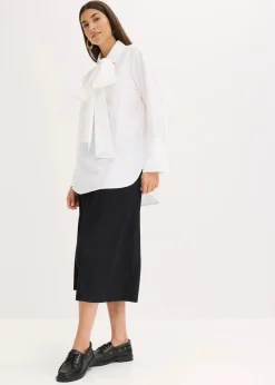 bonprix Bekleidung·Jacken & Mäntel|Blusen & Tuniken|Schluppenbluse aus reiner Baumwolle weiß