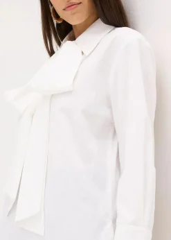 bonprix Bekleidung·Jacken & Mäntel|Blusen & Tuniken|Schluppenbluse aus reiner Baumwolle weiß