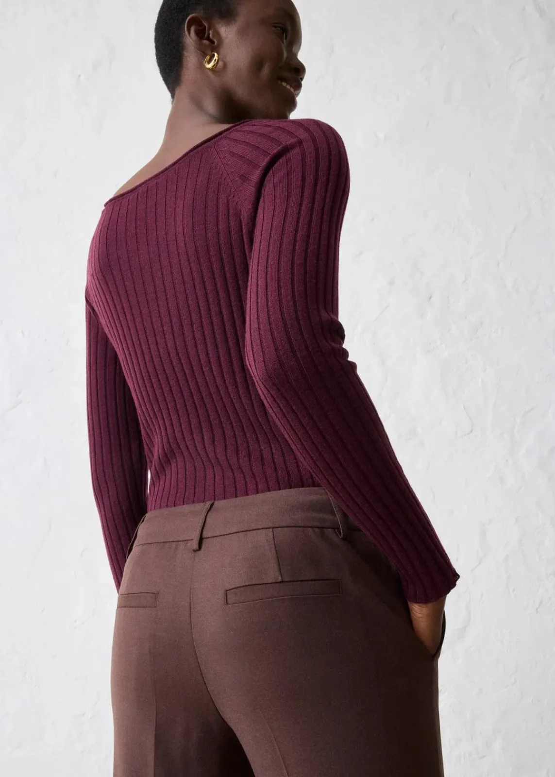 Schmale Hose mit weichem Wollanteil|bonprix Clearance