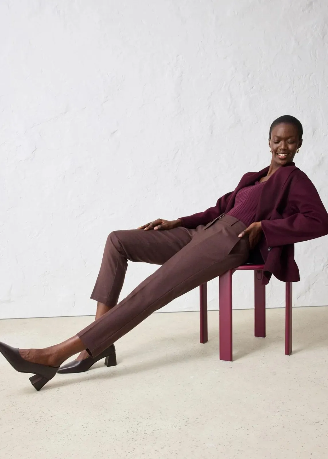 Schmale Hose mit weichem Wollanteil|bonprix Clearance