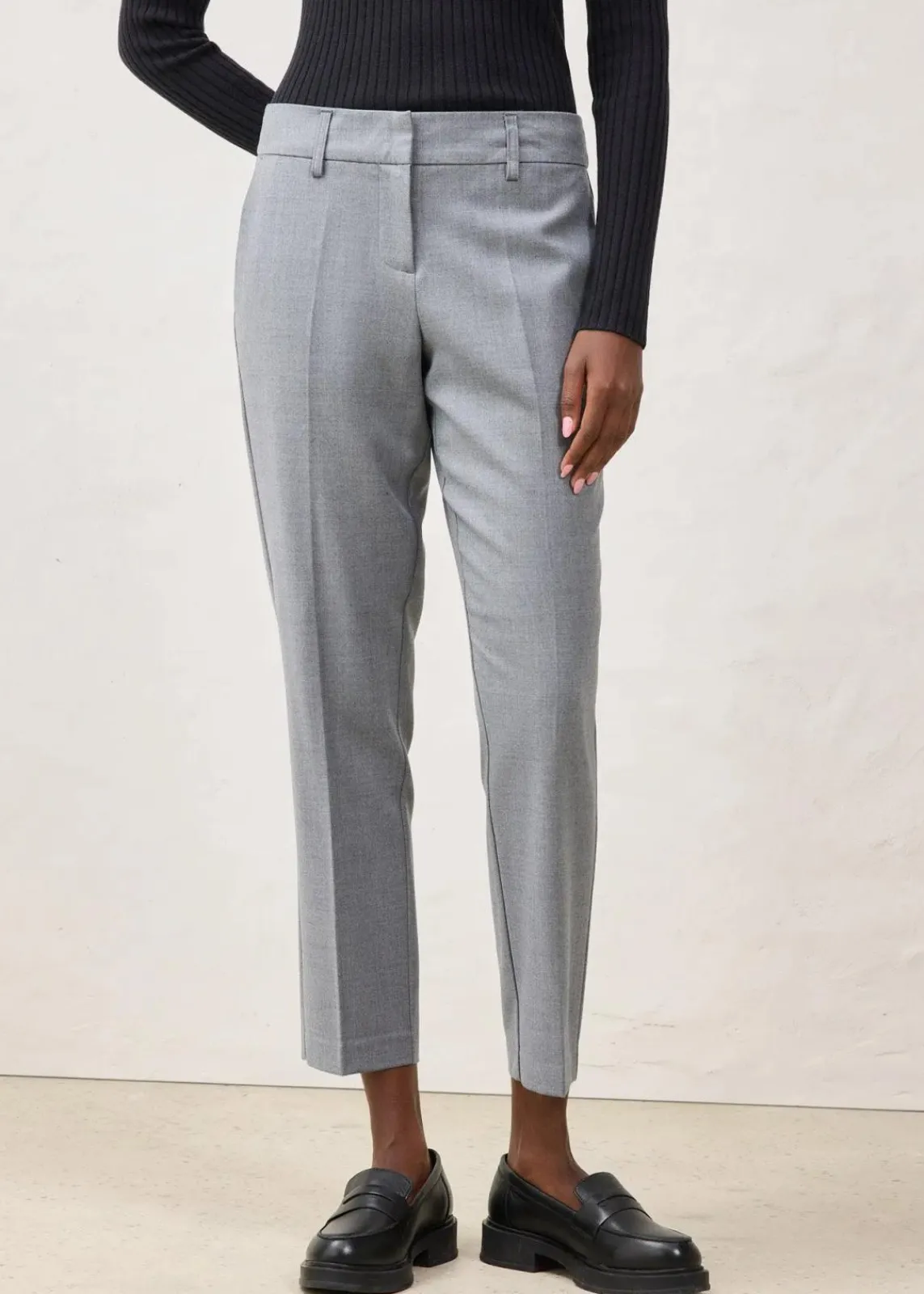 bonprix Bekleidung·Kleider|Hosen|Schmale Hose mit weichem Wollanteil grau meliert meliert