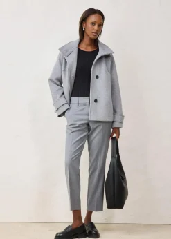 bonprix Bekleidung·Kleider|Hosen|Schmale Hose mit weichem Wollanteil grau meliert meliert