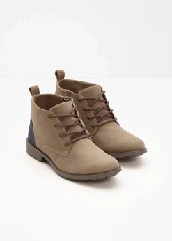 bonprix Boots & Stiefel|Schnürboots taupe