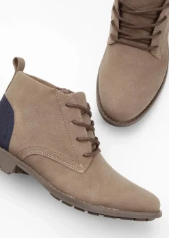 bonprix Boots & Stiefel|Schnürboots taupe