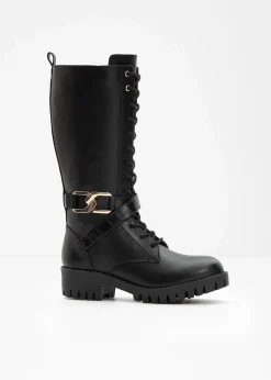 bonprix Stiefel|Schnürstiefel schwarz