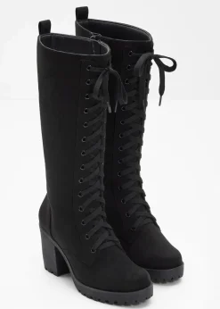 bonprix Stiefel|Schnürstiefel schwarz