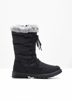 bonprix Komfortschuhe|Gefütterte Winterschuhe|Schnürstiefel schwarz