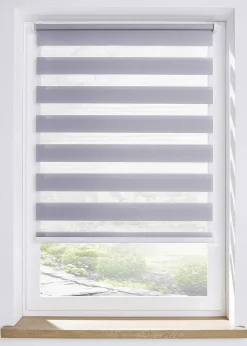 bonprix Rollos|Schnurloses Doppelrollo silbergrau