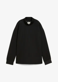 bonprix Sweat|Basics|Scuba-Shirt mit Stehkragen schwarz