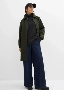 bonprix Sweat|Basics|Scuba-Shirt mit Stehkragen schwarz