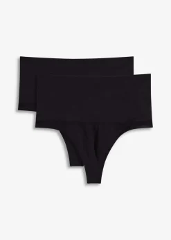 bonprix Nachhaltigere Materialien|Seamless|Seamless Light Shape-String (2er Pack) 2x schwarz