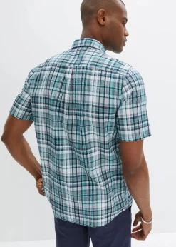 Seersucker-Kurzarmhemd aus reiner Baumwolle|bonprix Online