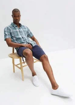 Seersucker-Kurzarmhemd aus reiner Baumwolle|bonprix Online