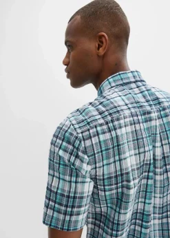 Seersucker-Kurzarmhemd aus reiner Baumwolle|bonprix Online