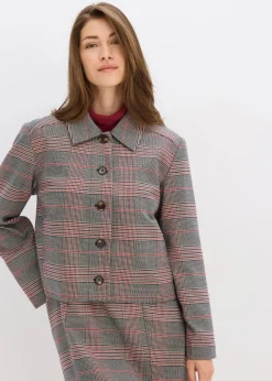 bonprix Bekleidung·Hosen|Jacken & Mäntel|Shacket braun/beige kariert