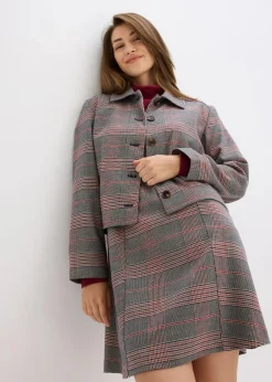 bonprix Bekleidung·Hosen|Jacken & Mäntel|Shacket braun/beige kariert