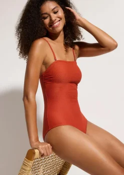 bonprix Nachhaltigere Materialien|Badeanzüge|Shape Badeanzug aus Strukturware mittlere Formkraft rot