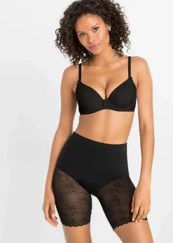 bonprix Wäsche·Radler & Oberschenkelschutz|Wäsche·Shapewear|Shape Hose mit Spitze und mittlerer Formkraft schwarz