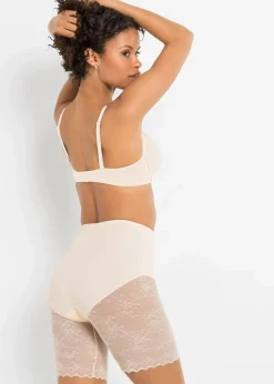 bonprix Höschen|Socken & Strumpfhosen|Shape Hose mit Spitze und mittlerer Formkraft puder