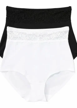 bonprix Wäsche·Basics|Wäsche·Shapewear|Shape Panty mit leichter Formkraft (2er Pack) schwarz + weiß