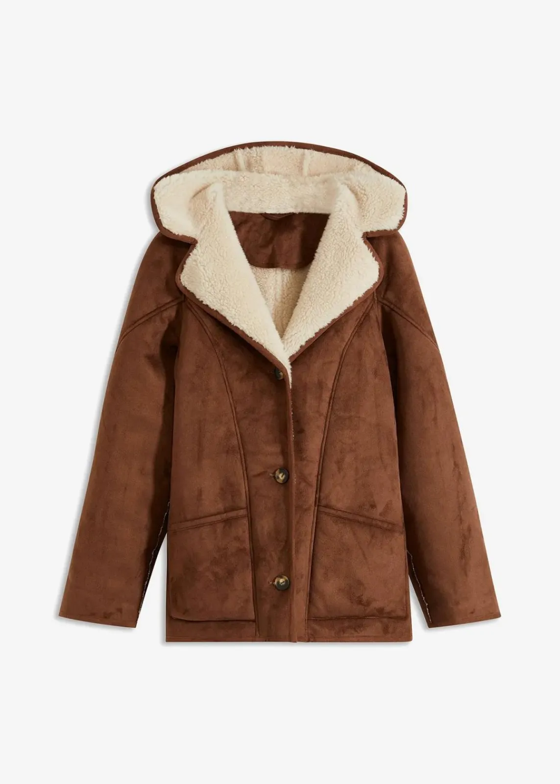 Shearling Jacke mit Kapuze|bonprix Sale