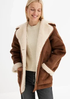 Shearling Jacke mit Kapuze|bonprix Sale