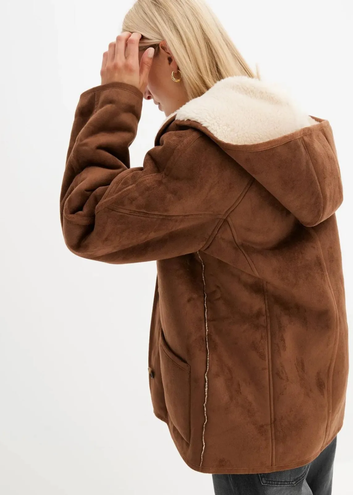 Shearling Jacke mit Kapuze|bonprix Sale