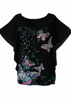 bonprix Shirts & Tops|Nachhaltigere Materialien|Shirt schwarz bedruckt