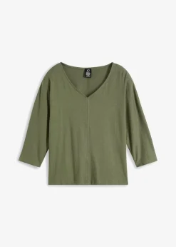 bonprix Nachhaltigere Materialien|Shirts & Tops|Shirt aus Bio Baumwolle oliv
