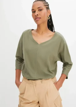 bonprix Nachhaltigere Materialien|Shirts & Tops|Shirt aus Bio Baumwolle oliv