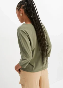 bonprix Nachhaltigere Materialien|Shirts & Tops|Shirt aus Bio Baumwolle oliv