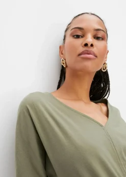 bonprix Nachhaltigere Materialien|Shirts & Tops|Shirt aus Bio Baumwolle oliv