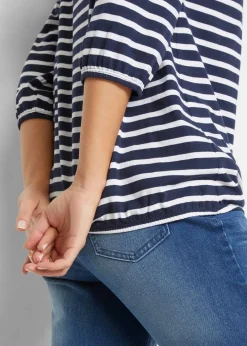 bonprix Nachhaltigere Materialien|Shirts & Tops|Shirt aus Bio-Baumwolle dunkelblau/weiß gestreift