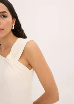 bonprix Shirts & Tops|Shirt aus elastischem Baumwoll-Mix naturbeige