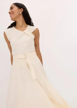 bonprix Shirts & Tops|Shirt aus elastischem Baumwoll-Mix naturbeige