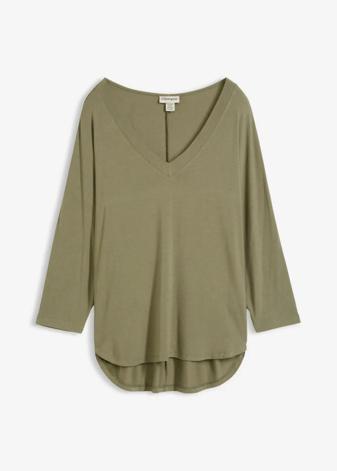 bonprix Shirts & Tops|Shirt aus fließendem Viskose-Mix oliv