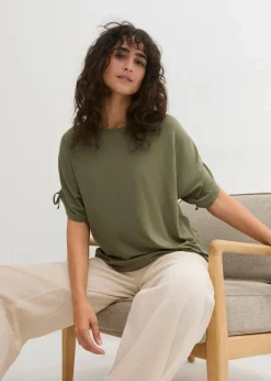 bonprix Shirts & Tops|Shirt aus fließender Viskose oliv