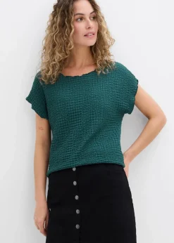 bonprix Shirts & Tops|Shirt aus leichtem Crêpe mattgrün