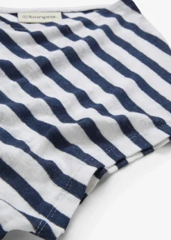 bonprix Shirts & Tops|Premium|Shirt aus reinem Leinen mit Fledermausärmeln dunkelblau/weiß gestreift