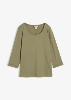 bonprix Shirts & Tops|Nachhaltigere Materialien|Shirt aus reiner Baumwolle oliv