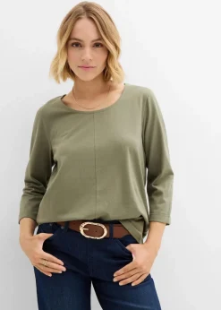 bonprix Shirts & Tops|Nachhaltigere Materialien|Shirt aus reiner Baumwolle oliv